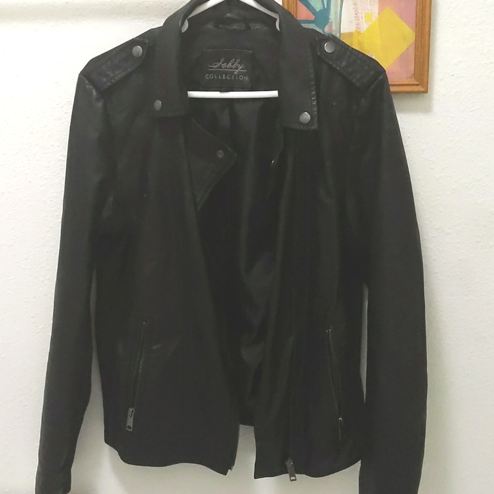 Sebby Collection Black Leather Jacket